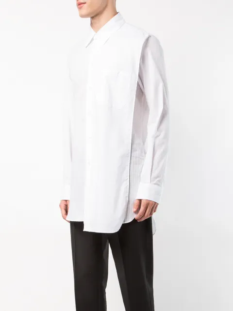 ANN DEMEULEMEESTER ANN DEMEULEMEESTER ASYMMETRIC LONGLINE SHIRT - WHITE