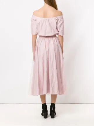 off shoulder belted dress展示图