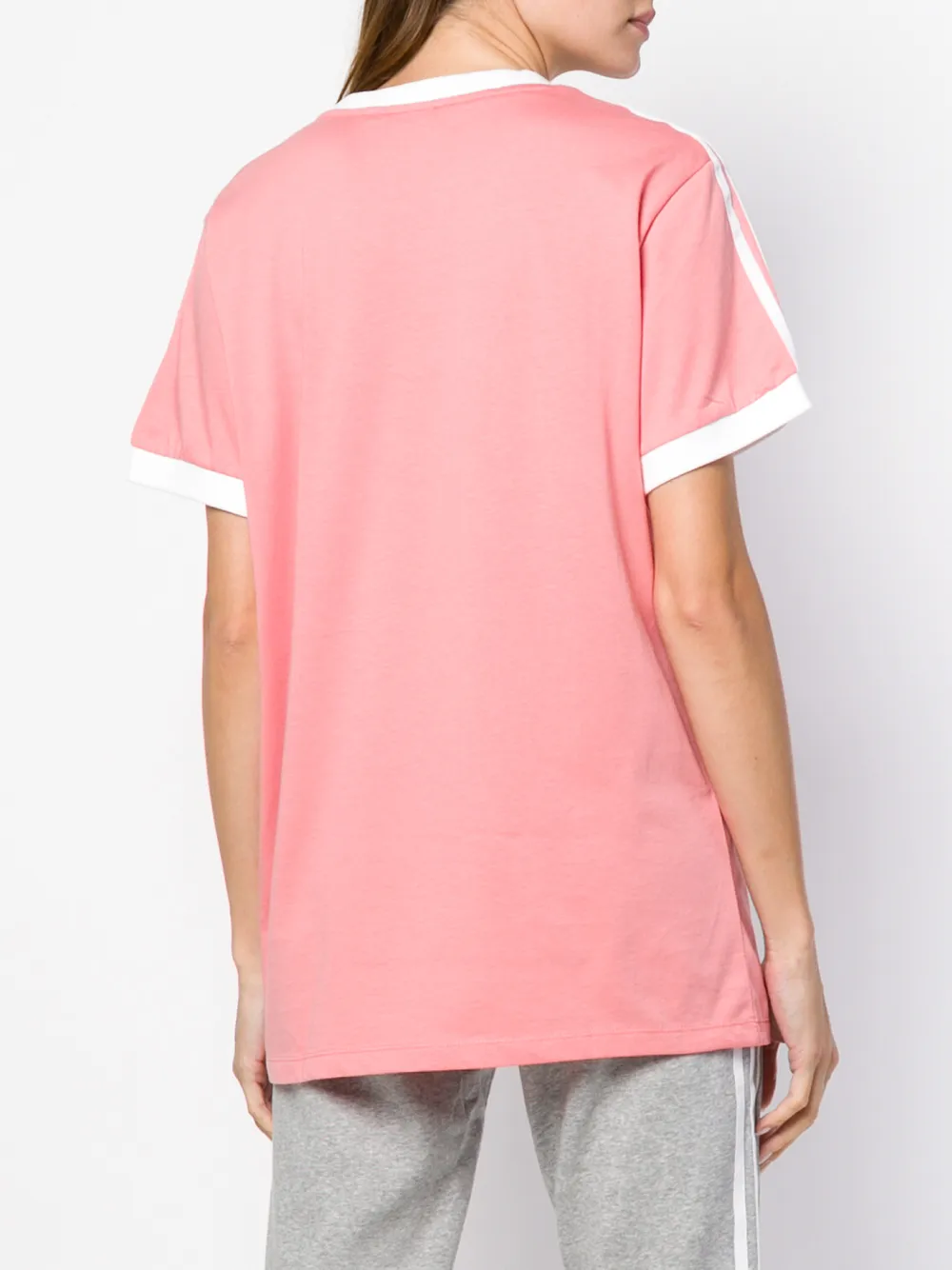 adidas klassiek T-shirt met 3 strepen Roze