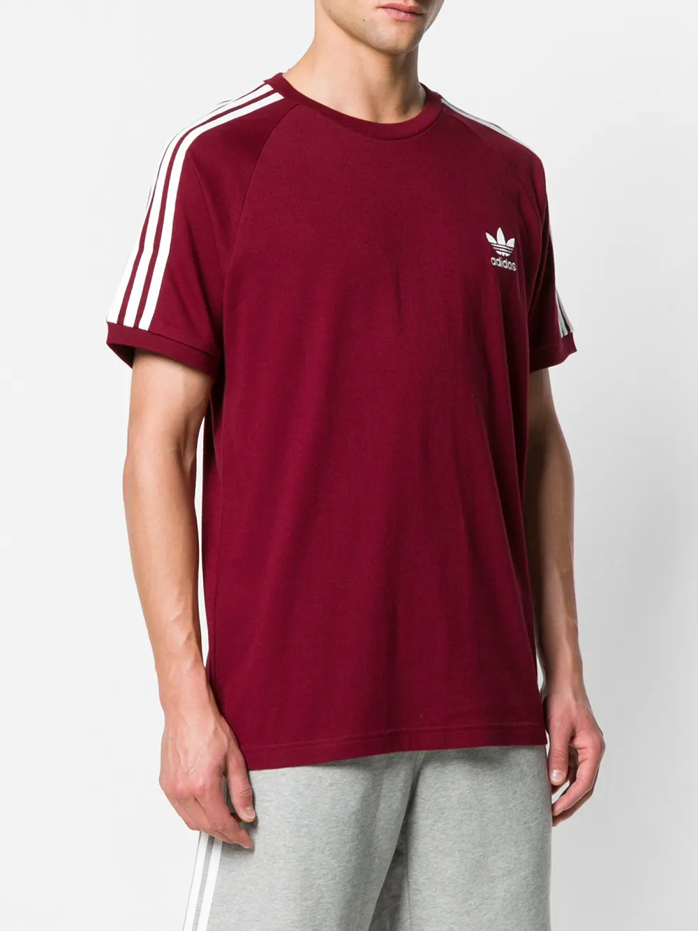 adidas klassiek T-shirt met 3 strepen Rood