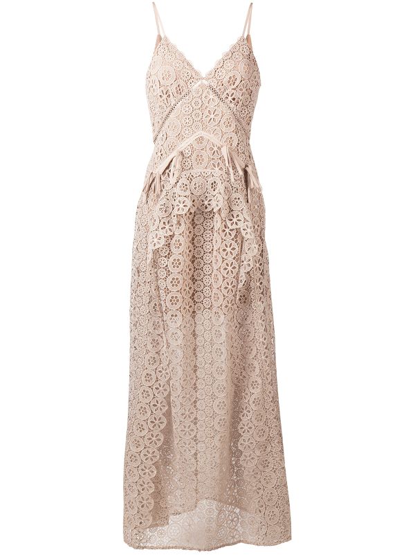 self portrait floral lace maxi dress