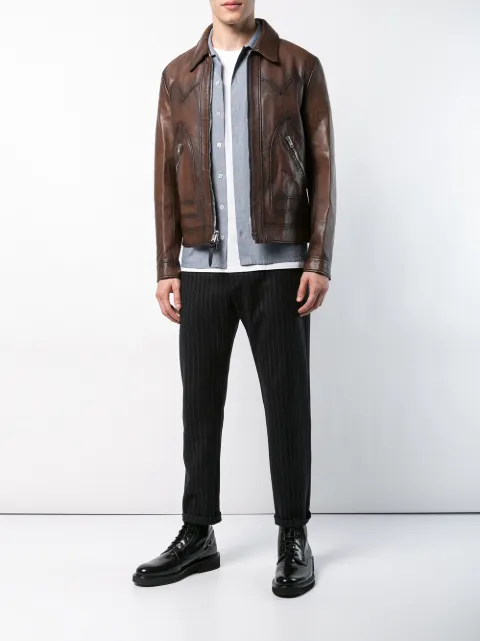 coach burnished leather jacket