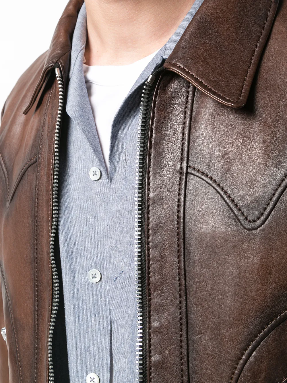 coach burnished leather jacket