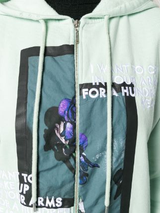 printed uneven design hoodie展示图