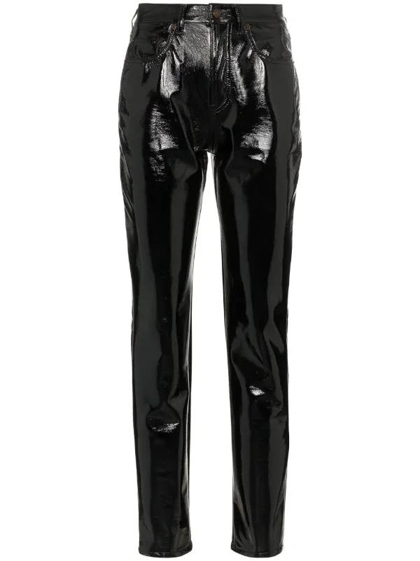 white vinyl trousers