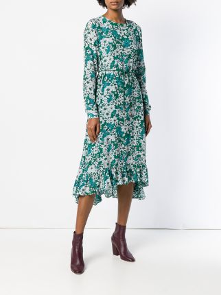 floral tie waist midi dress展示图