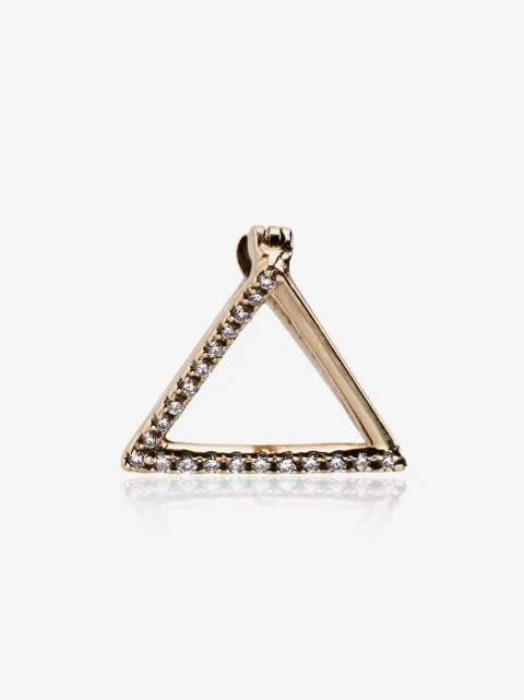 Shihara 18kt yellow gold diamond triangle earring