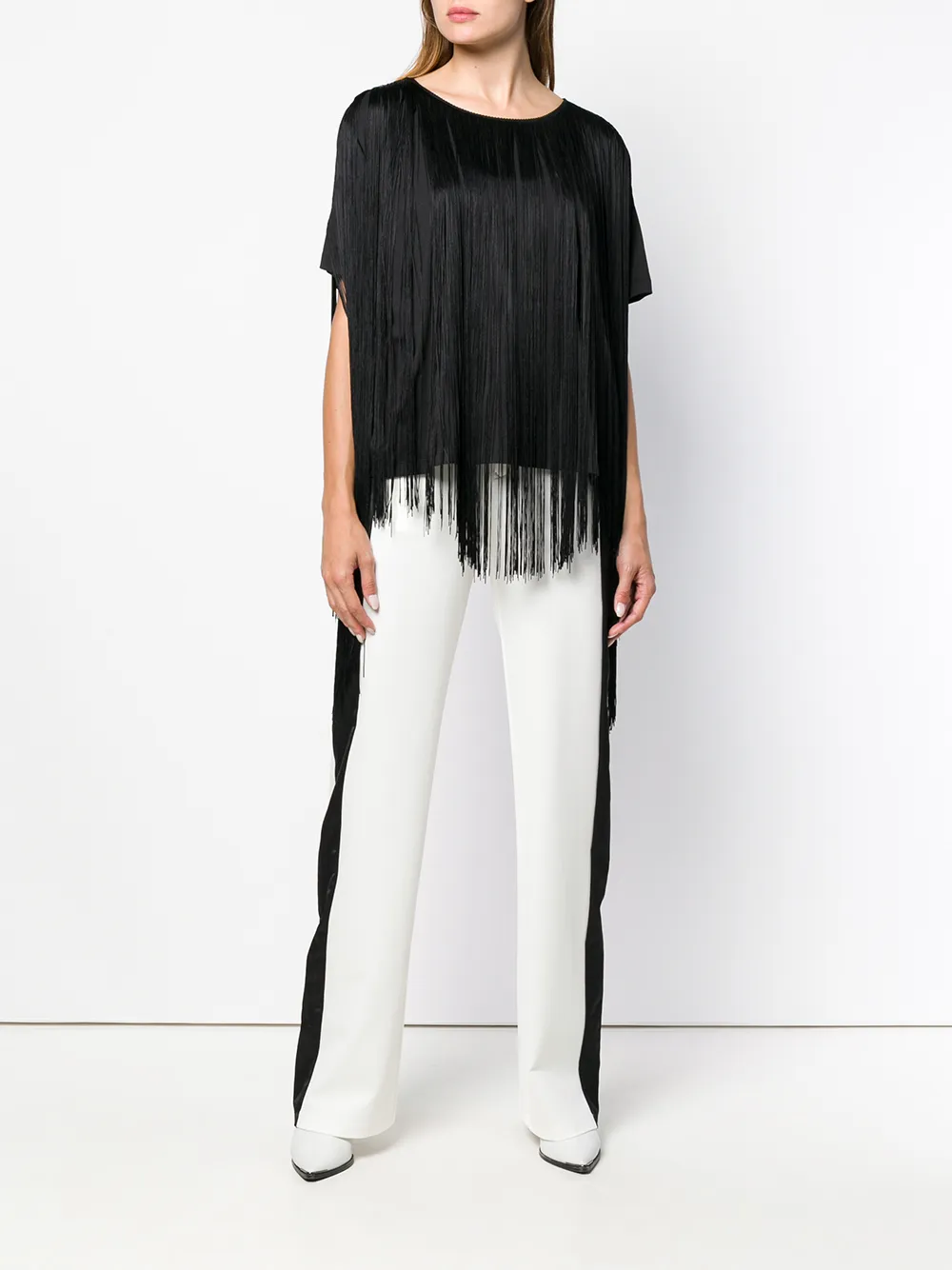 MM6 Maison Margiela high waist cropped broek - Wit