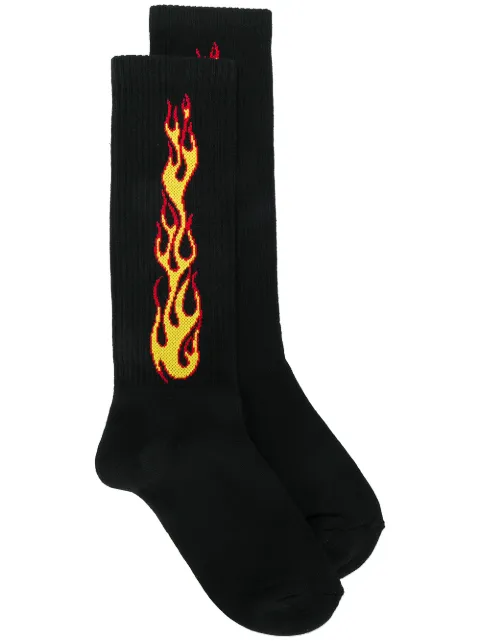 Palm Angels Flame intarsia socks