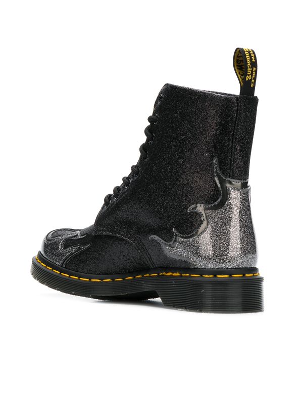 Doc martens glitter flame best sale