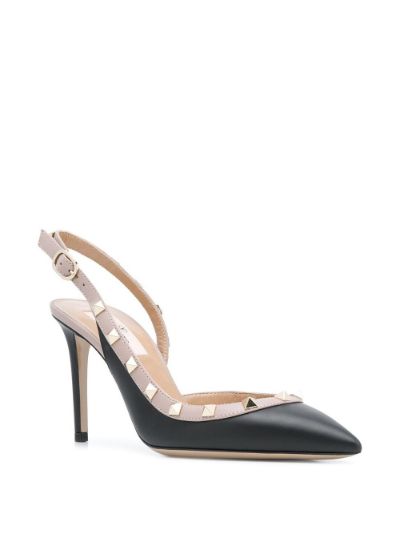 valentino rockstud slingback black