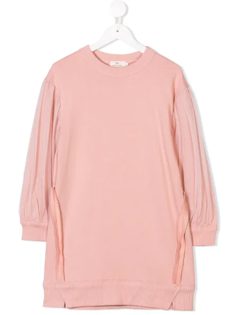 Andorine tulle sleeve sweater dress