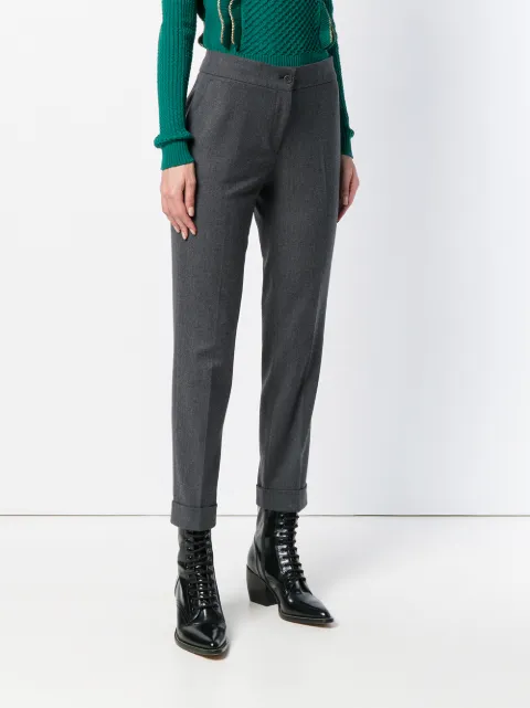 ETRO ETRO CROPPED TAILORED TROUSERS - GREY