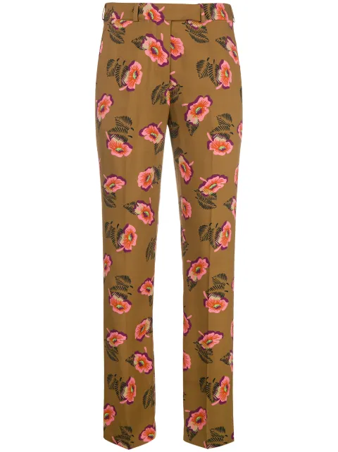 Etro Floral Trousers - Brown In Brown