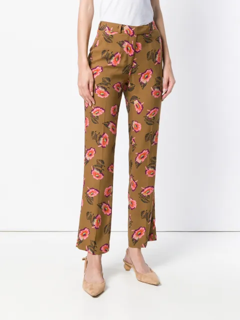 Etro Floral Trousers - Brown In Brown