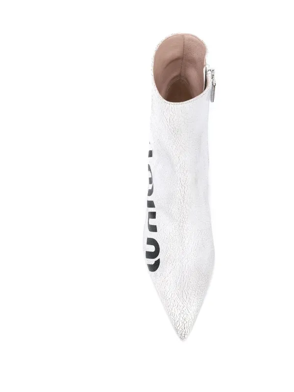 Miu Miu Stövletter Med Krackelerad Finish Och Logotyp Farfetch Miu Miu Stövletter Med Krackelerad Finish Och Logotyp Farfetch
