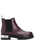 Alexander McQueen studded logo plaque Chelsea boots - Red