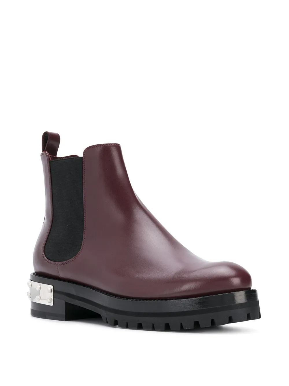 Alexander McQueen studded logo plaque Chelsea boots Red