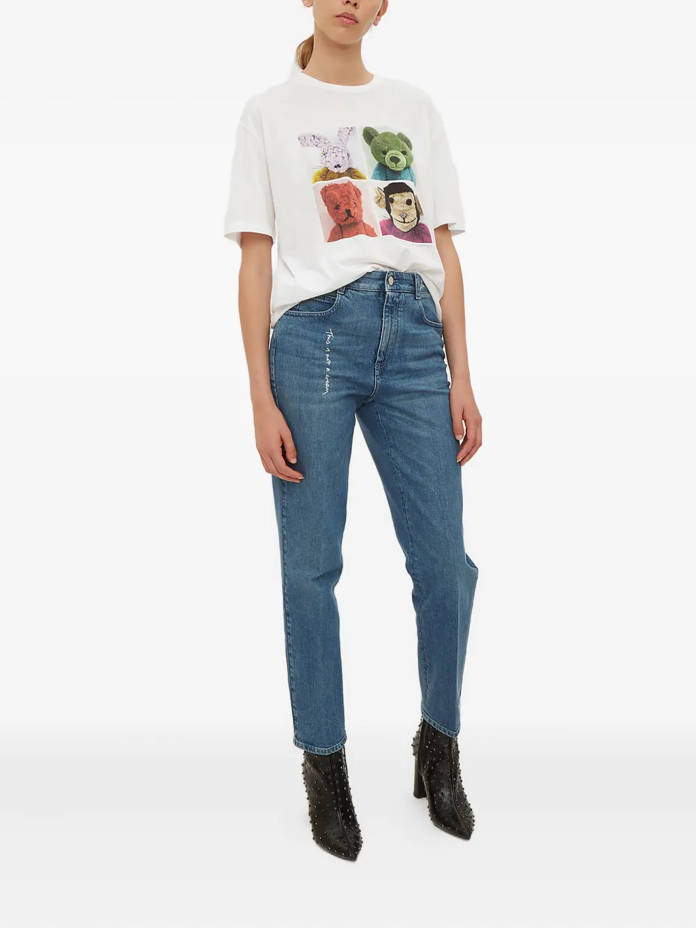 Stella McCartney high waisted cropped jeans - Blauw