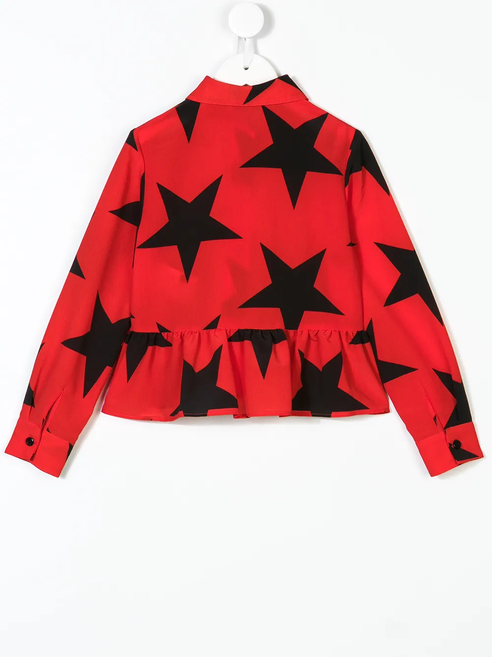 MSGM Kids sterrenprint peplum shirt Rood