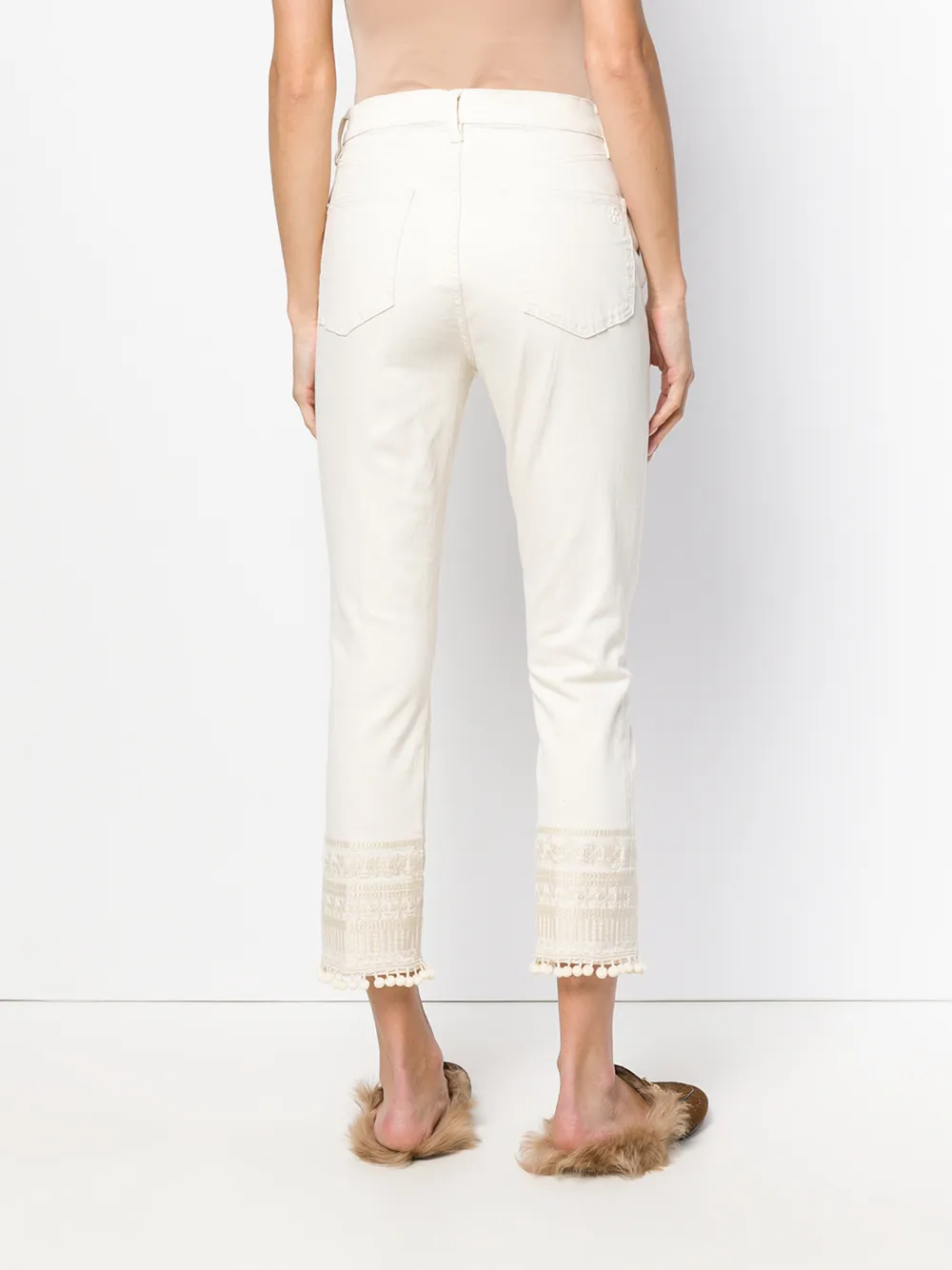 Tory Burch Lana Embroidered Cuff Jeans Farfetch