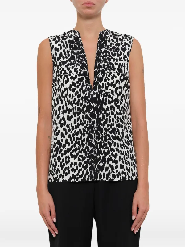 Givenchy Split Neck Blouse in Black