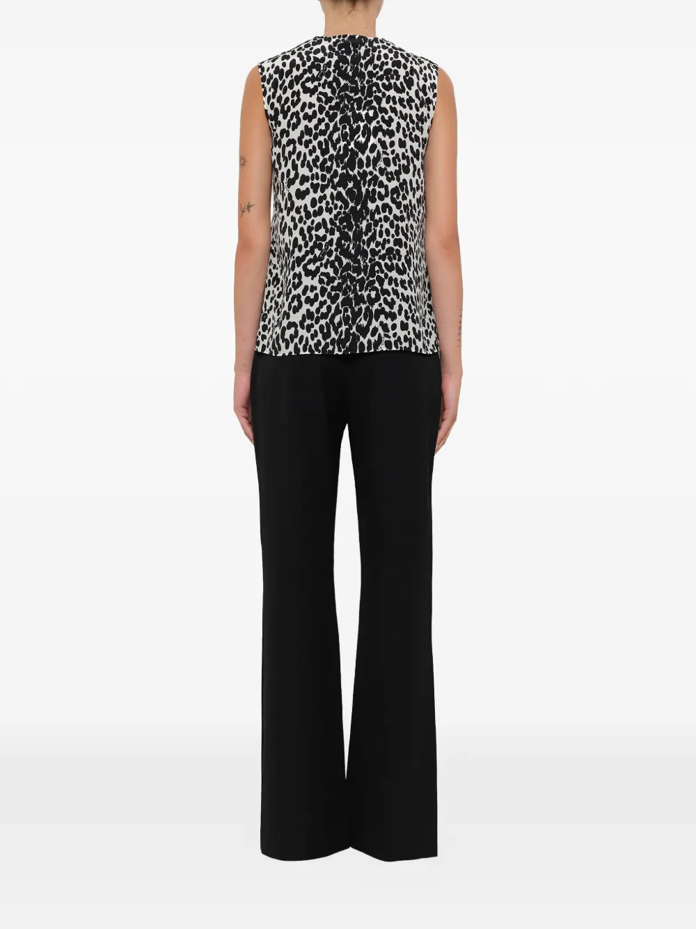  Givenchy Seidentop Mit Animal Print   Schwarz 