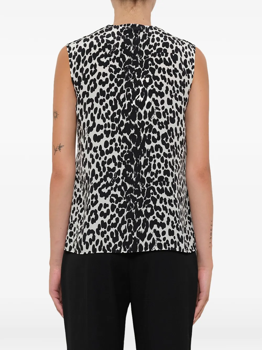 Givenchy Split Neck Blouse in Black, view 4
