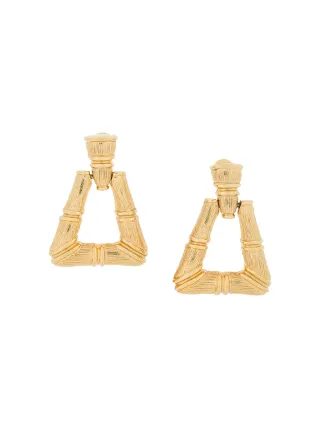 Monet Vintage Bamboo Hoop Earrings Farfetch Monet Vintage Bamboo Hoop Earrings