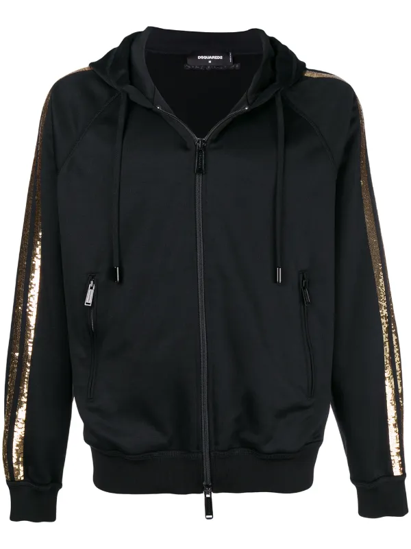 sequin zip up hoodie