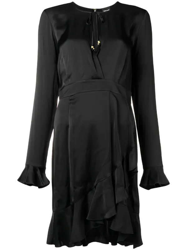 black wrap around dress