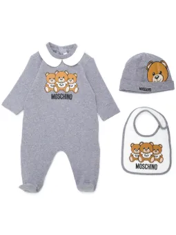 teddy bear print babygrow set