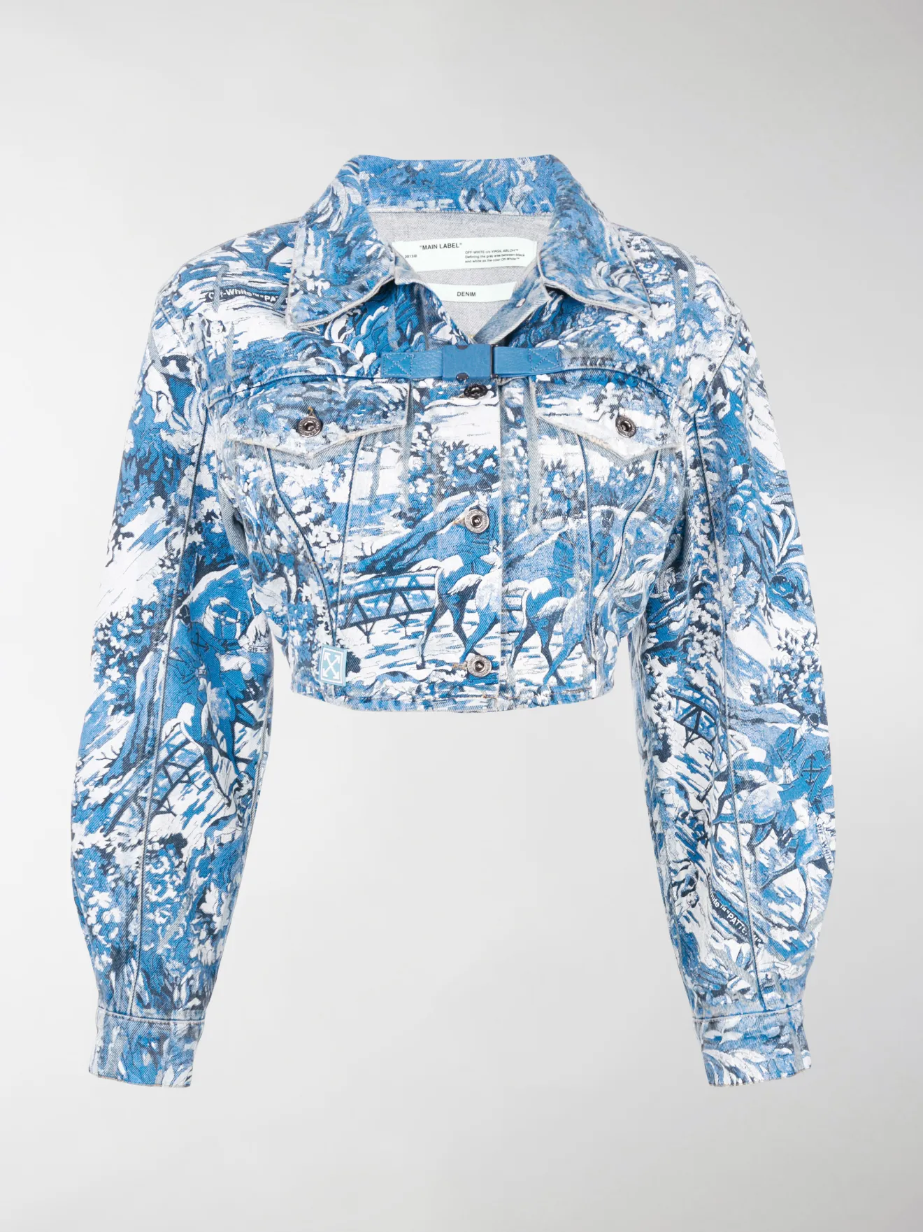 Off-White tapestry cropped denim jacket 