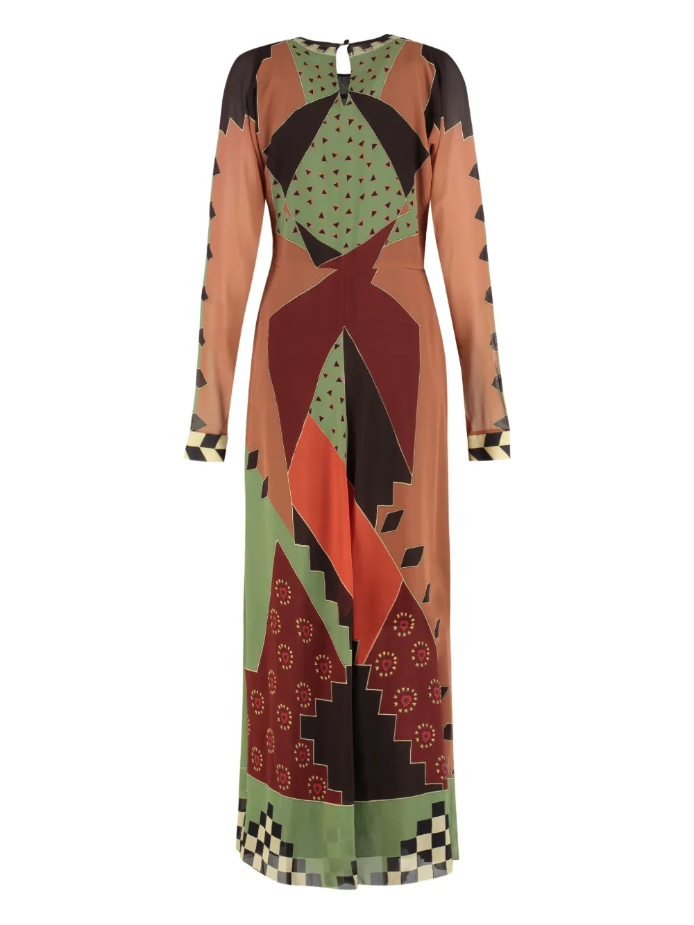 ETRO printed flared silk dress - Groen