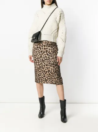 leopard print midi skirt展示图