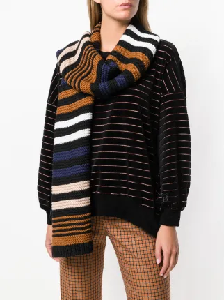 striped colour-block scarf展示图