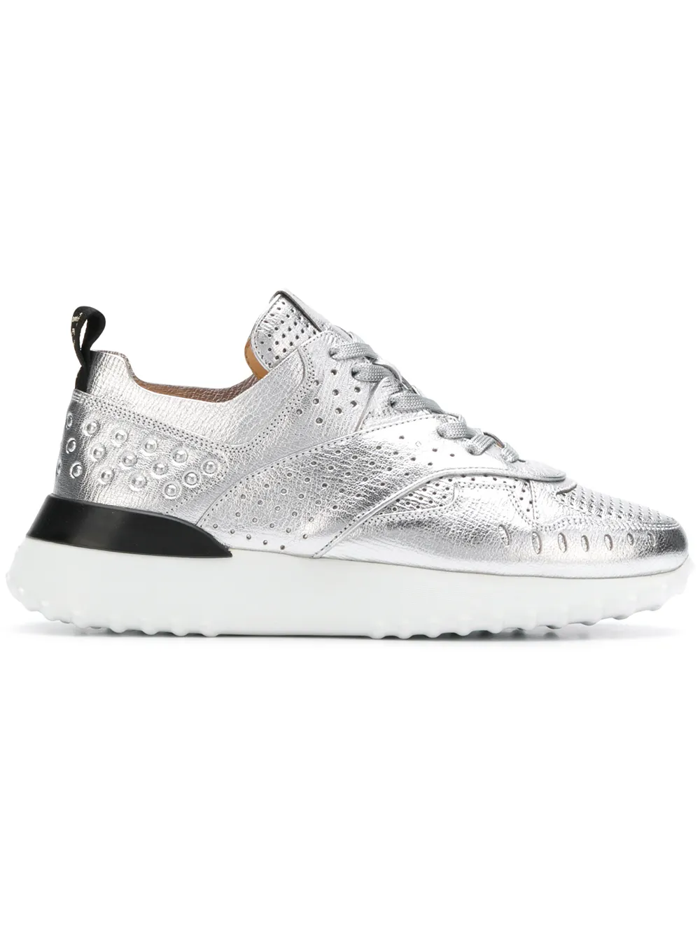 Tod's geperforeerde sneakers Metallic