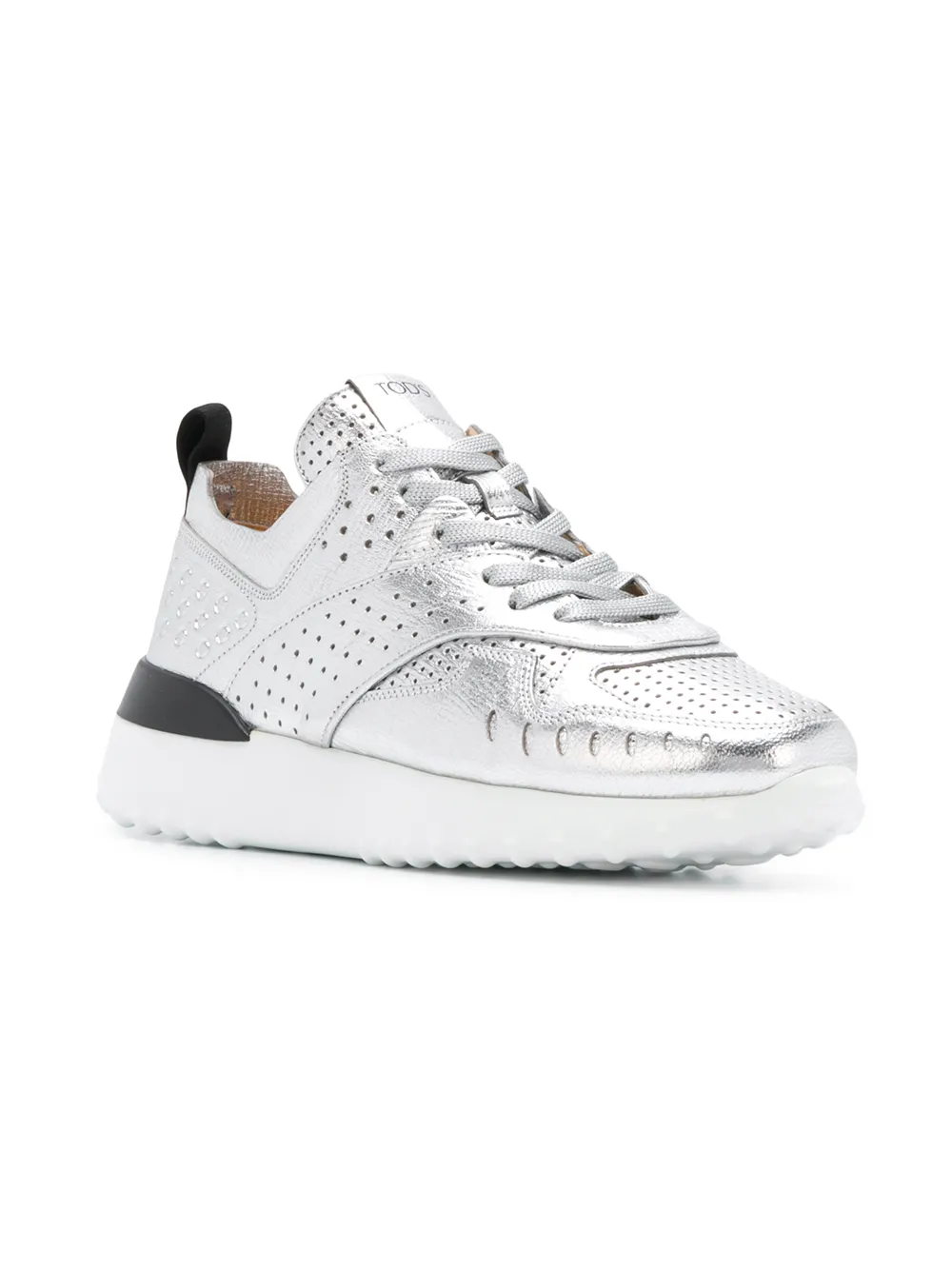 Tod's geperforeerde sneakers Metallic