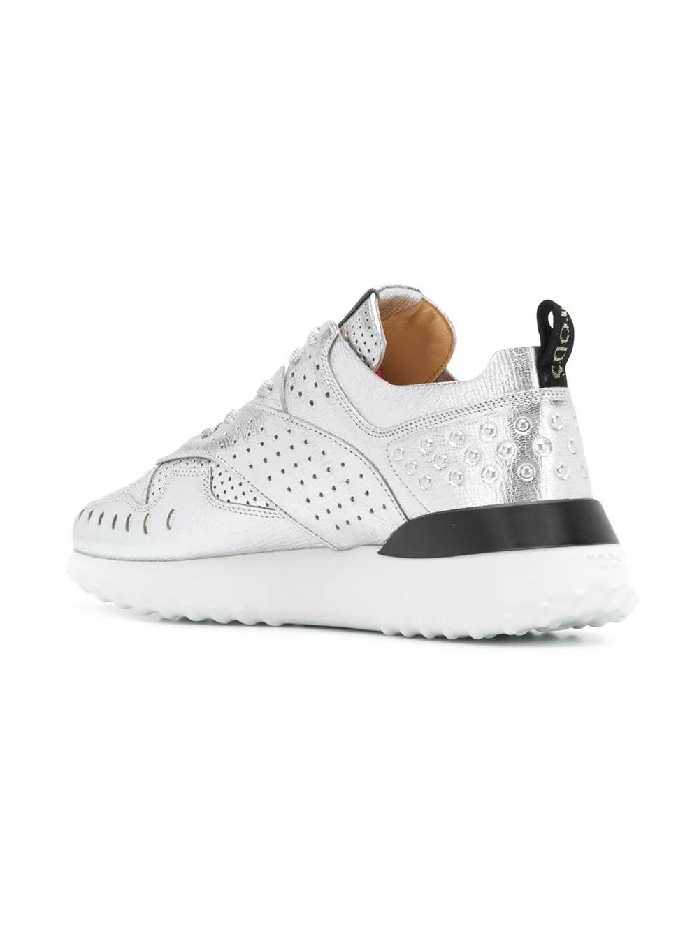 Tod's geperforeerde sneakers Metallic
