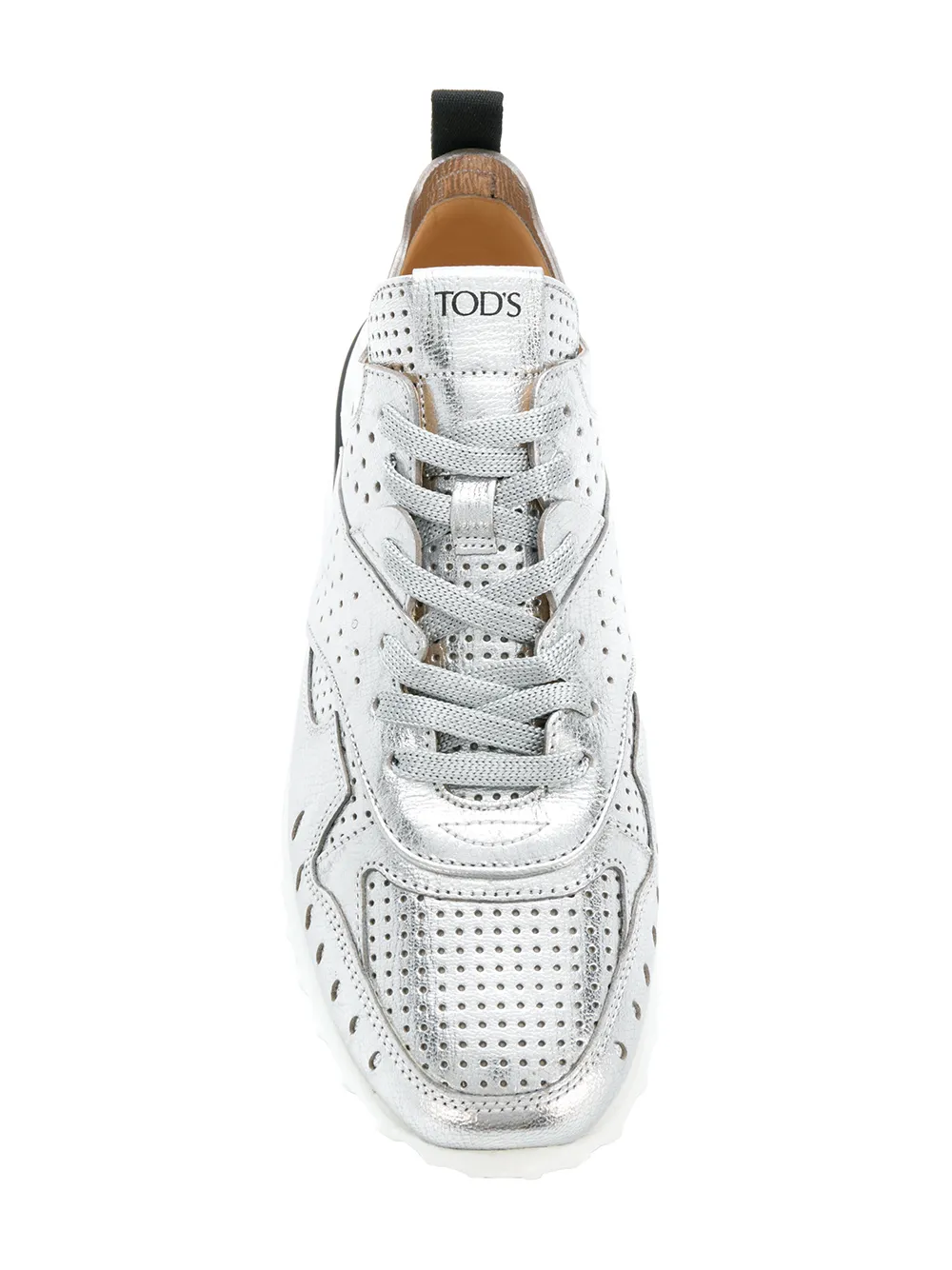Tod's geperforeerde sneakers Metallic