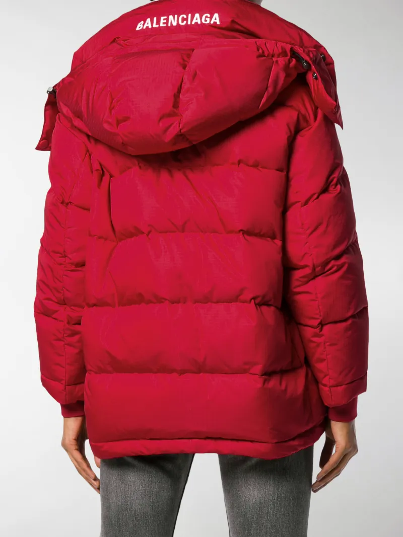 Balenciaga padded swing coat red | MODES