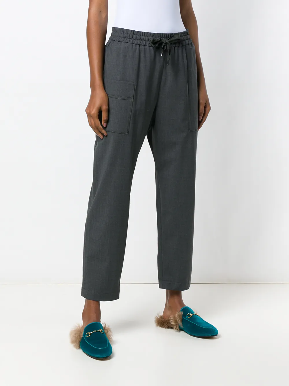 Brunello Cucinelli Broek met trekkoord Grijs