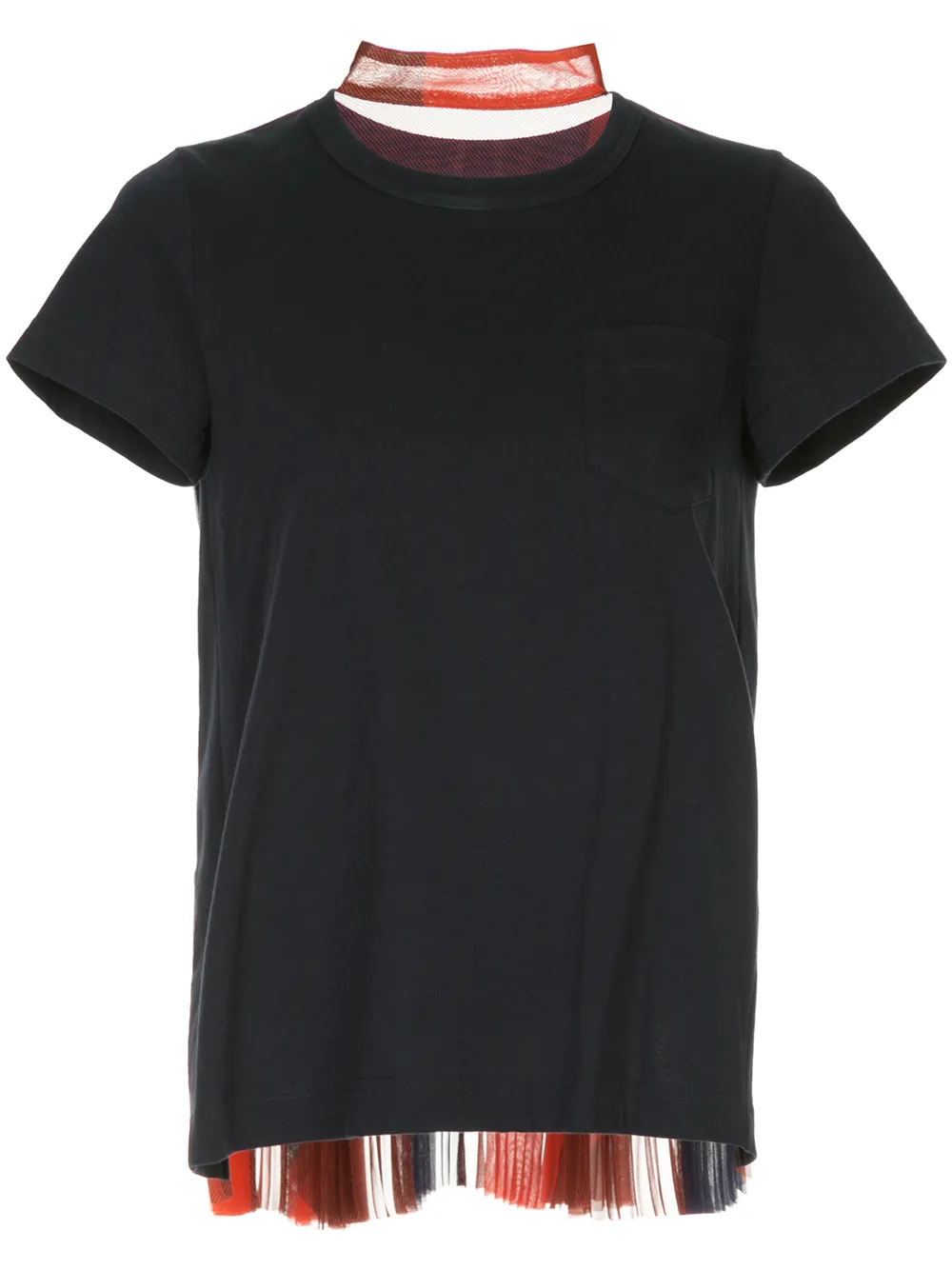 

sacai pleated back T-shirt - Blue