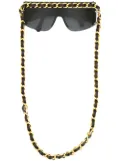 CHANEL Pre-Owned CC chain trim sunglasses - Black