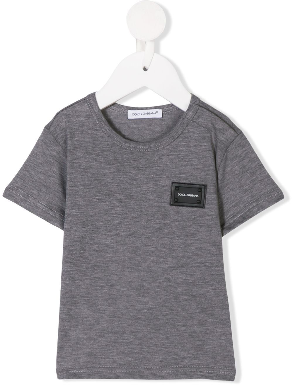 Dolce & Gabbana Kids logo-appliqué cotton T-shirt - Grey