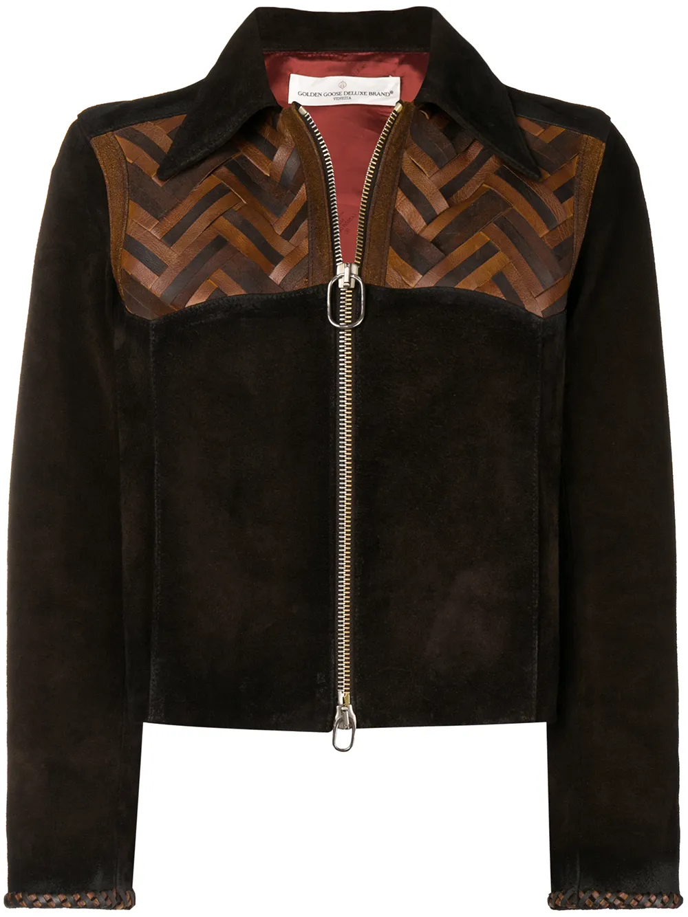 

Golden Goose fitted leather jacket - Brown