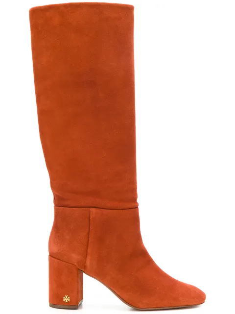 rust color suede boots