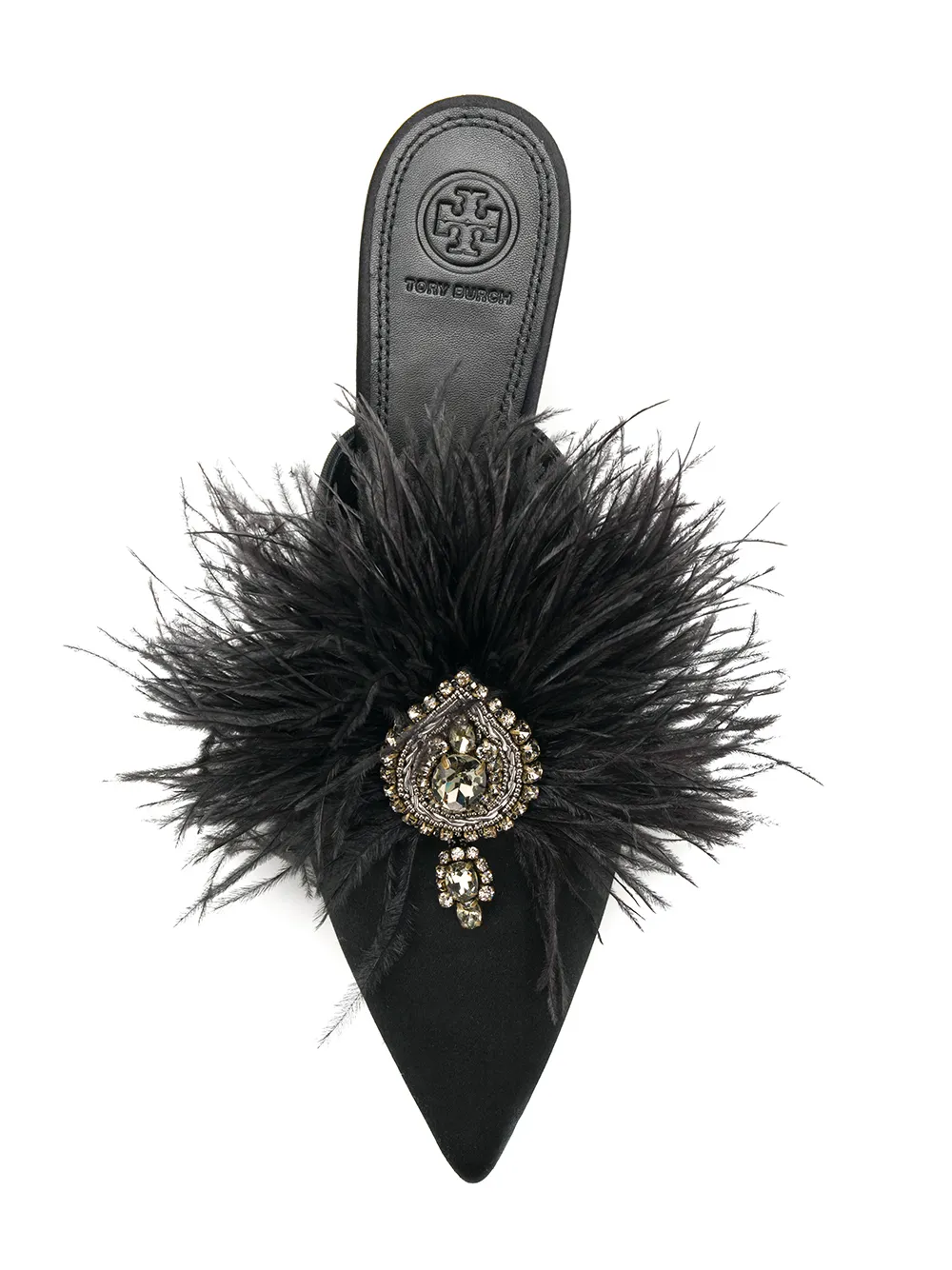 tory burch feather mules