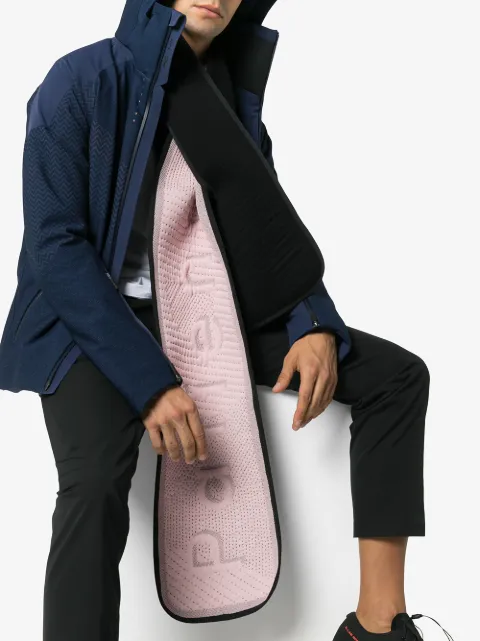 BYBORRE BYBORRE BLACK AND PINK TWO-TONE COTTON-BLEND SCARF