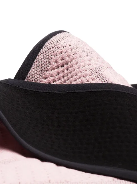 BYBORRE BYBORRE BLACK AND PINK TWO-TONE COTTON-BLEND SCARF